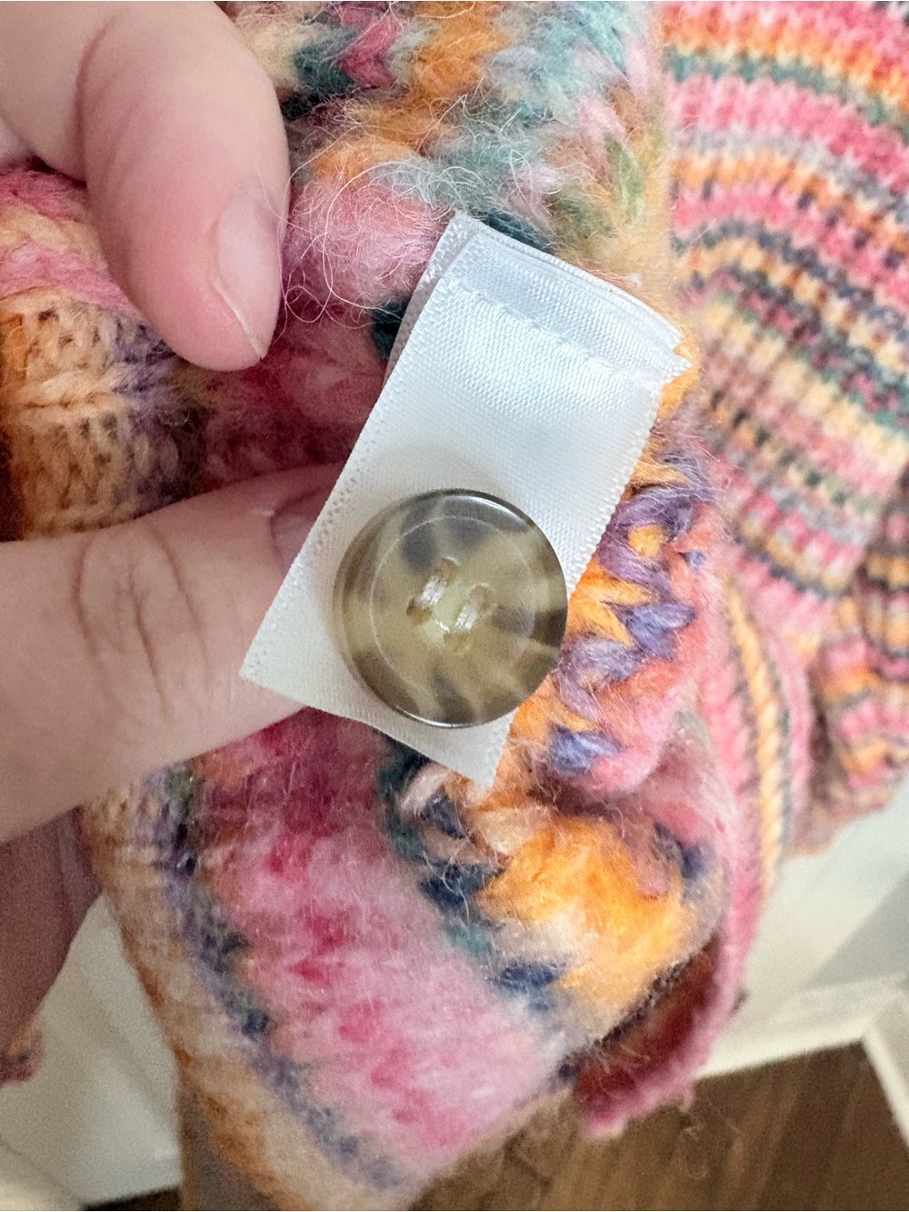 Marine Layer | Multicolor Striped Fuzzy Knit Cardigan | Medium - Picture 9 of 11
